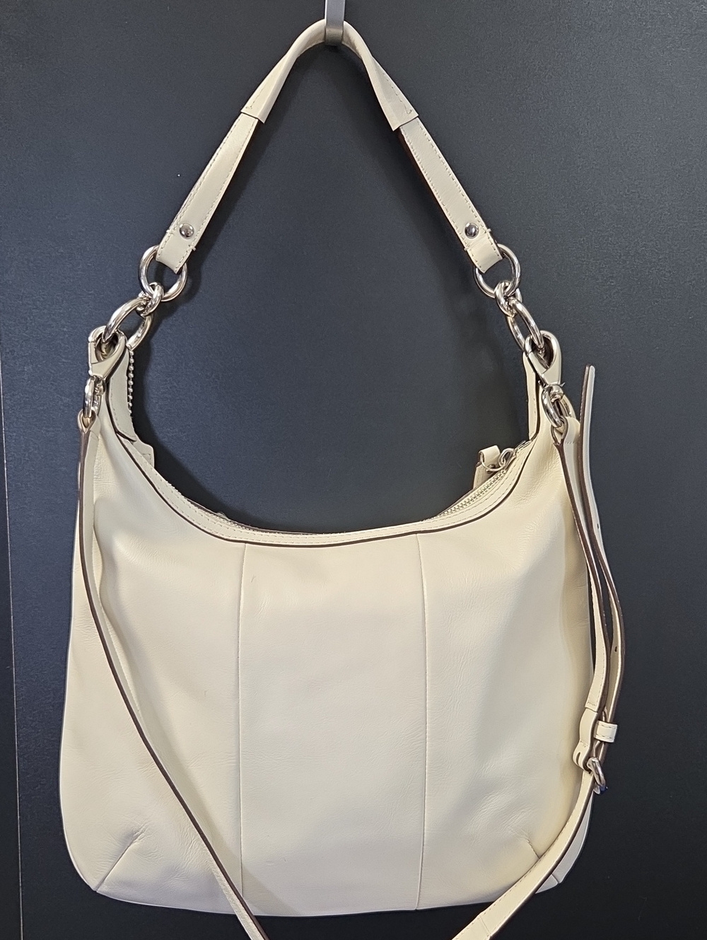 Coach Kristin Woven Leather Shoulder Bag in Cream Handbag 19314 - Picture 3 of 16